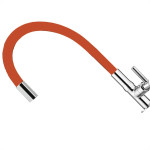 Torneira Gourmet Flex Mesa Bica Movel Metal Metrox Vermelha Cromada- C-72 - 1/4 Volta