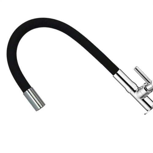 Torneira Gourmet Flex Mesa Bica Movel Metal Metrox Black Cromada - C-72 - 1/4 Volta
