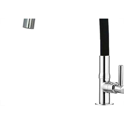 Torneira Gourmet Flex Mesa Bica Movel Metal Metrox Black Cromada - C-72 - 1/4 Volta
