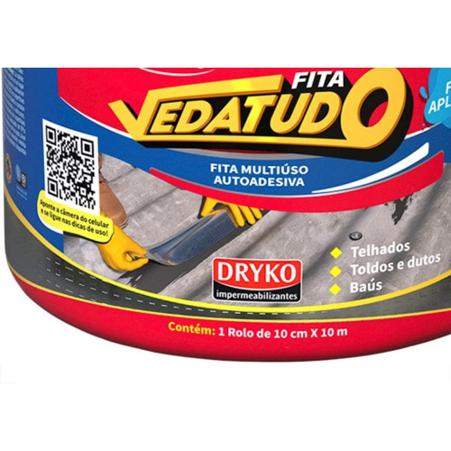 Fita Multiuso Dryko Vedatudo Aluminio 10Cm X 10M