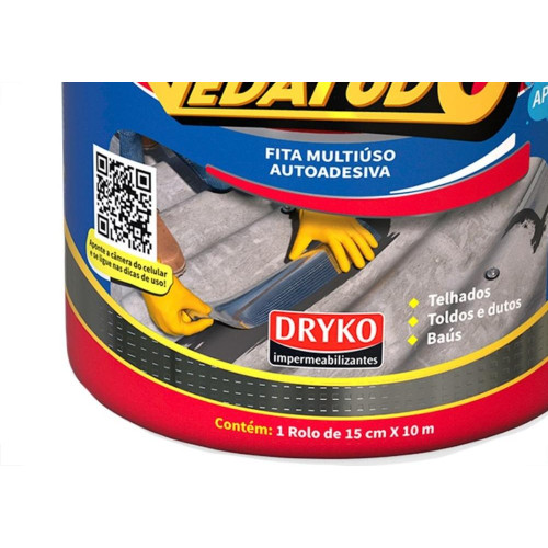 Fita Multiuso Dryko Vedatudo Aluminio 15Cm X 10M