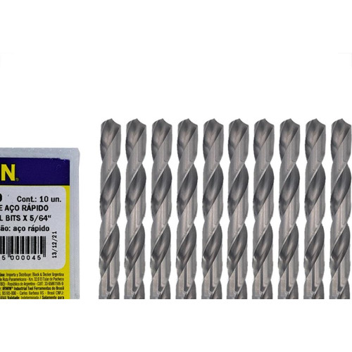 Broca Aco Rapido Irwin 5/64'' - Kit C/10 Pecas