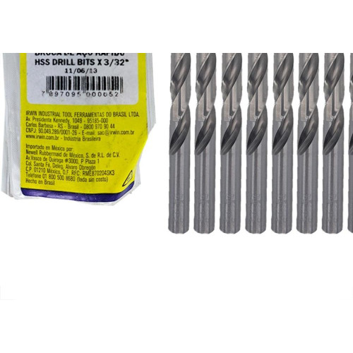 Broca Aco Rapido Irwin 3/32'' - Kit C/10 Pecas