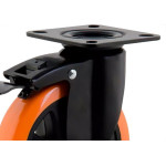 Rodizio Colson Base Giratoria Com Freio 6'' Laranja