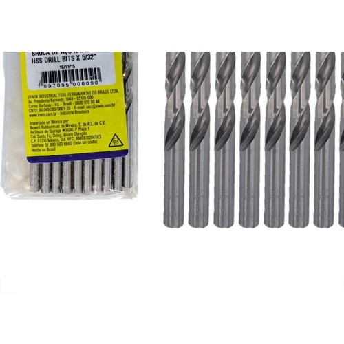 Broca Aco Rapido Irwin Tam.G 5/32'' - Kit C/10 Pecas