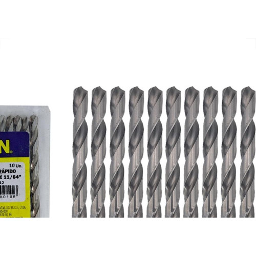 Broca Aco Rapido Irwin   11/64'' - Kit C/10 Pecas