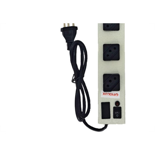Filtro Linha Fiolux 5 Tomadas 2 Polos + Terra Espacadas Com Interruptor E Fusivel Bivolt Branco