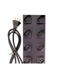 Filtro Linha Fiolux 10 Tomadas 2 Polos + Terra Espacadas Com Interruptor E Fusivel Bivolt Preto
