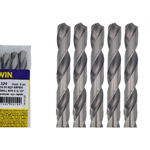 Broca Aco Rapido Irwin   5/16'' - Kit C/5 Pecas