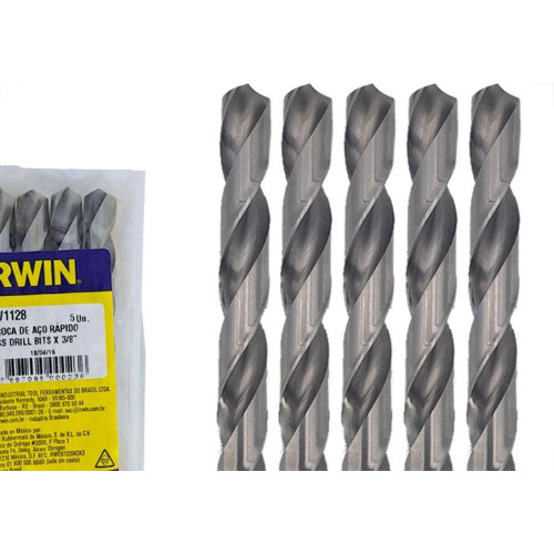 Broca Aco Rapido Irwin   3/8'' - Kit C/5 Pecas