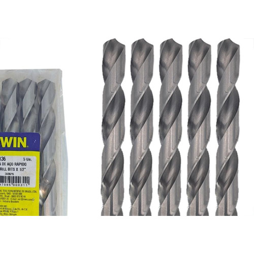 Broca Aco Rapido Irwin (Za) 1/2'' - Kit C/5 Pecas