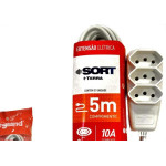 Extensao Daneva Sort 2 Polos + Terra Pp 0,75Mm Gelo - 5M - 1780