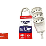 Extensao Daneva Sort 2 Polos + Terra Pp 0,75Mm Gelo - 1,3M - 1791