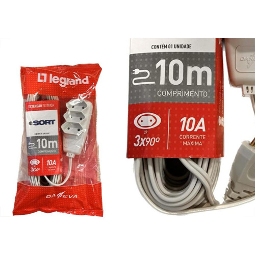 Extensao Daneva Sort 2 Polos Paralela 0,75Mm Gelo -10M - 1532