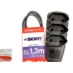 Extensao Daneva Sort 2 Polos Paralela 0,75Mm Preta - 1,3M - Dn1912