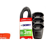 Extensao Daneva Sort 2 Polos Paralela 0,75Mm Preta - 3M - 1655