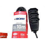 Extensao Daneva Sort 2 Polos Paralela 0,75Mm Preta - 10M - 1657
