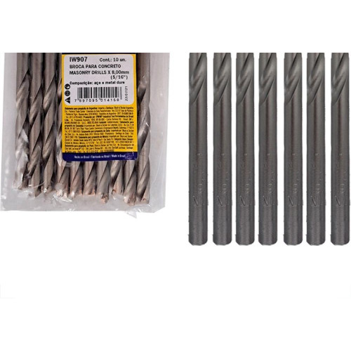 Broca Widea Irwin 8 Mm - 5/16'' - Kit C/10 Pecas