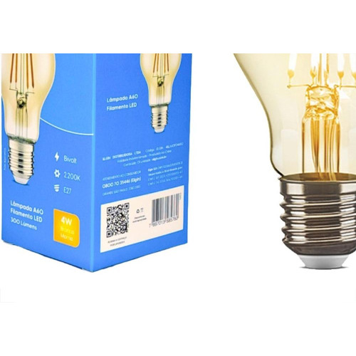 Lampada Filamento De Led Elgin A60 - 4W. 300Lm 2200K E-27 Bivolt