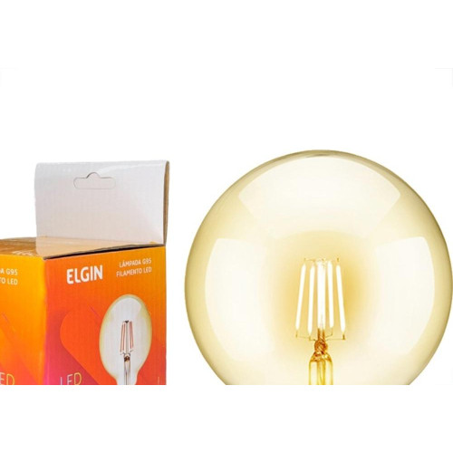 Lampada Filamento De Led Elgin G 95 - 4W. 2200K E-27 Bivolt