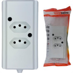 Tomada Barra Interneed 2 Polos +Terra Branca 10A. Dupla