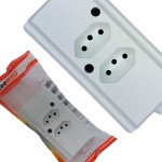 Tomada Barra Interneed 2 Polos +Terra Branca 10A. Dupla