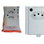 Tomada Barra Interneed 2 Polos +Terra Branca 10A. Dupla