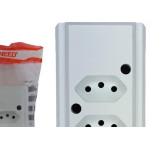 Tomada Barra Interneed 2 Polos +Terra Branca 10A. Dupla