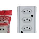 Tomada Barra Interneed 2 Polos +Terra Branca 10A. Quadrupla