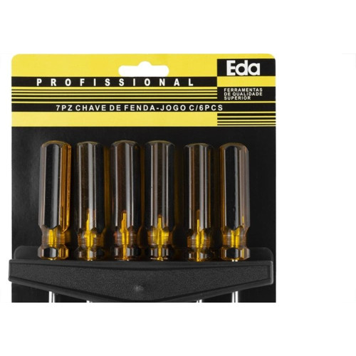 Chave Fenda/Phillips Eda Jogo Com 6 Pecas Com Suporte - 7Pz
