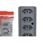 Tomada Barra Interneed 2 Polos +Terra Cinza 10A. Quintupla