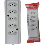 Tomada Barra Interneed 2 Polos +Terra Branca 10A. Quintupla