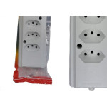 Tomada Barra Interneed 2 Polos +Terra Branca 10A. Quintupla