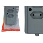 Tomada Barra Interneed 2 Polos Cinza 10A. Dupla