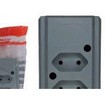 Tomada Barra Interneed 2 Polos Cinza 10A. Dupla