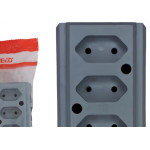 Tomada Barra Interneed 2 Polos Cinza 10A. Tripla
