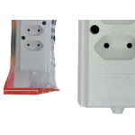Tomada Barra Interneed 2 Polos Branca 10A. Tripla