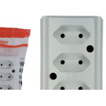 Tomada Barra Interneed 2 Polos Branca 10A. Tripla