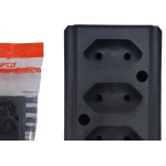 Tomada Barra Interneed 2 Polos Preta 10A. Tripla