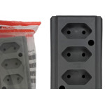 Tomada Barra Interneed 2 Polos Cinza 10A. Quadrupla
