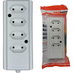 Tomada Barra Interneed 2 Polos Branca 10A. Quadrupla