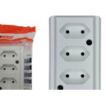 Tomada Barra Interneed 2 Polos Branca 10A. Quadrupla