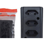 Tomada Barra Interneed 2 Polos Preta 10A. Quadrupla