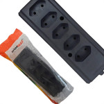 Tomada Barra Interneed 2 Polos Preta 10A. Quintupla