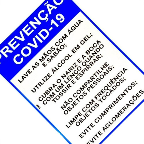 Placa Look 20X30Cm (Prevencao Covid-19) - Kit C/5 Pecas