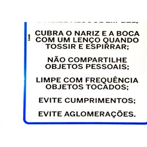 Placa Look 20X30Cm (Prevencao Covid-19) - Kit C/5 Pecas