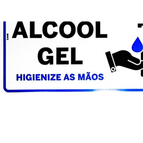 Placa Look 20X30Cm (Alcool Gel Horizontal) - Kit C/5 Pecas