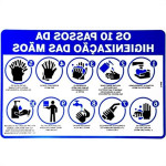 Placa Look 20X30Cm (10 Passos Para Higienizacao) - Kit C/5 Pecas