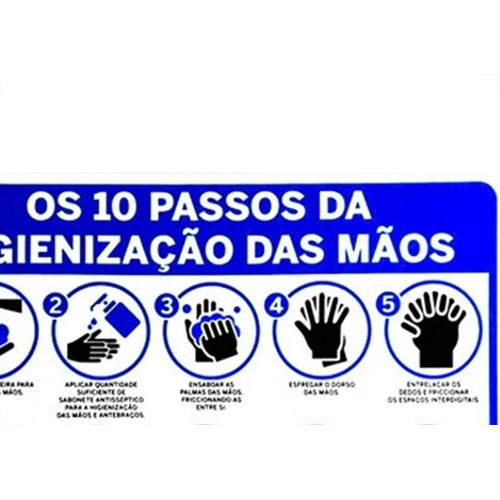 Placa Look 20X30Cm (10 Passos Para Higienizacao) - Kit C/5 Pecas