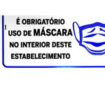 Placa Look 20X30Cm (Uso Obrigatorio De Mascara) - Kit C/5 Pecas
